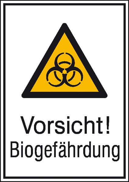 SafetyMarking Warn-Kombischild, Vorsicht! Biogefährdung, BxH 13,1x18,5 cm, Folie, selbstklebend, 21.0434