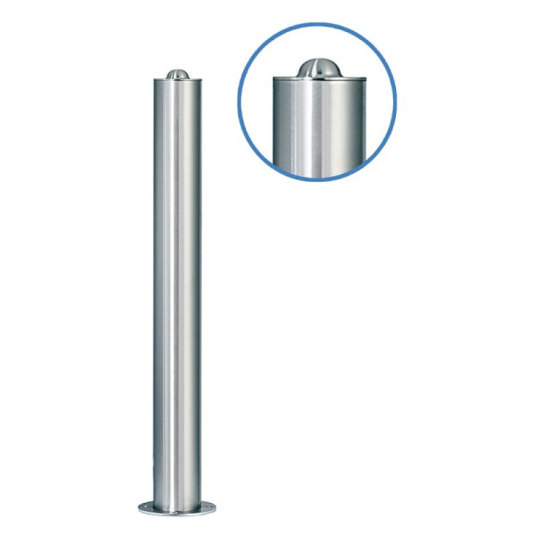 Stein HGS Absperrpfosten -Acero Halbhügel- (V2A) Ø 102 mm aus Edelstahl, mit DK, Schließung im unteren Drittel, glasperlengestrahlt, 13123-gg