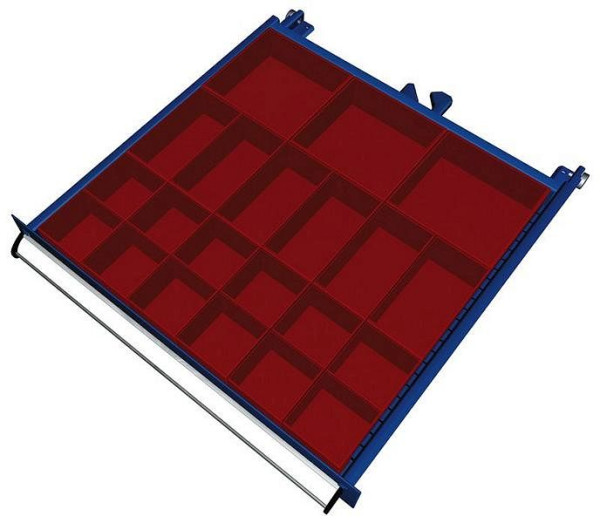 KLW Einteilungsmaterialsatz für Schubladen ab Fachhöhe 75 mm (Boxenhöhe 52 mm) in SEA - Schrank, Schrankgröße 572 x 605 mm B x T, SEA-B11-052