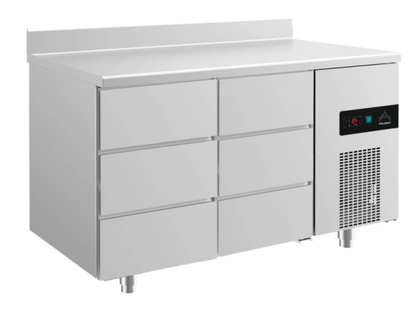 A&S Polarny Kühltisch -2 bis +8°C mit 2x drei Schubladen, 1400 x 700 x 850 mm, mit Aufkantung, KT2DDA