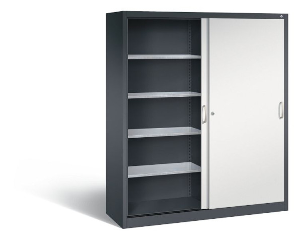 C+P Schiebetürenschrank Acurado, H1950xB1600xT500mm, Farbe: Schwarzgrau / Lichtgrau, Bügelgriff, 2159-00 S10170