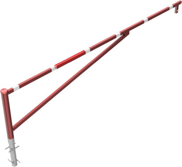 Schake Drehschranke, zum Einbetonieren, feuerverzinkt und rot beschichtet, lichte Weite: 4000 mm, mit Profilzylinderschloss, 413_400ZB