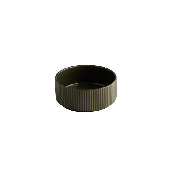 APS Schale THE GRID - Porzellan, Ø 14 cm, 450 ml, Farbe mud (braun), stapelbar, 19072