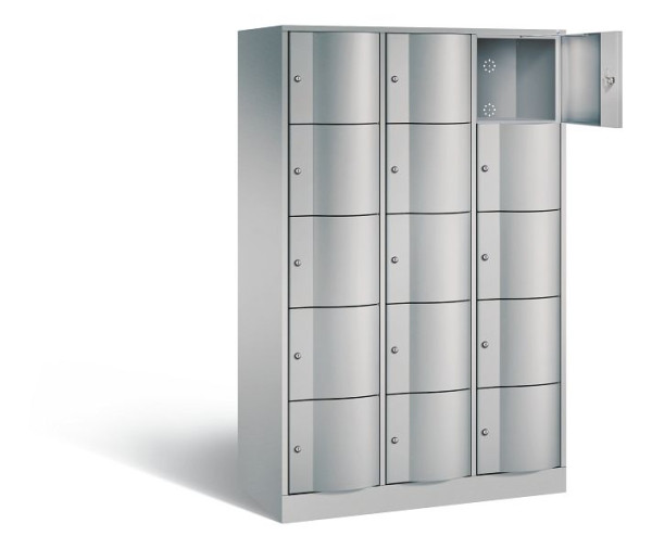 C+P Schließfachschrank Resisto, H1950xB1148xT540mm, Farbe: Weißaluminium, 8570-372 S10044
