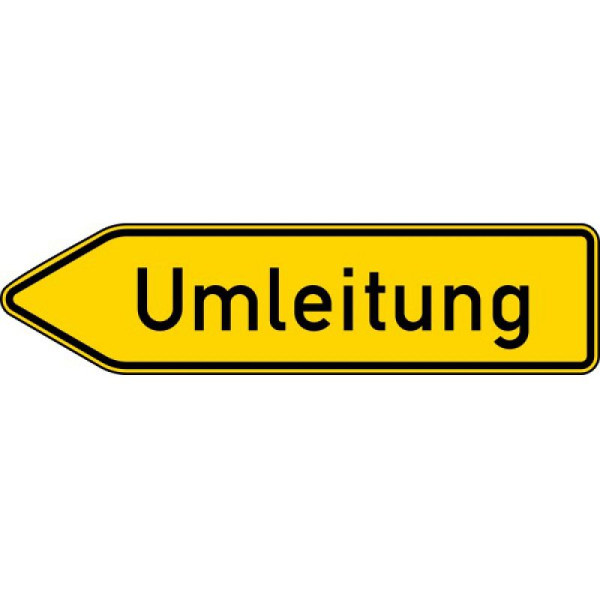 Stein HGS Umleitungswegweiser, einseitig, linksweisend Nr. 454-10, RA1, Flachform 2 mm, 454-10-111