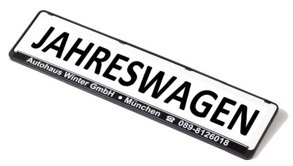Eichner Werbeschild für Kennzeichenverstärker "Wunschtext" - Grundplatte weiß, 9219-03000