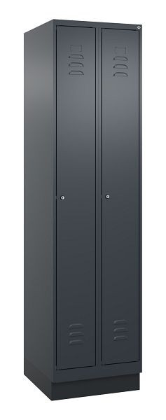 C+P Umkleidespind Classic PLUS, Sockel, 2 Abteile, 1950x500x500mm, 7016/7016, Zylinderschlösser, 080020-29 S10027