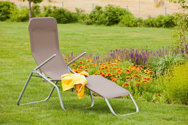 Merxx Wellnessliege XXL, besonders breite Maße, silber/taupe, Stahlgestell mit Textilbespannung, 26900-325