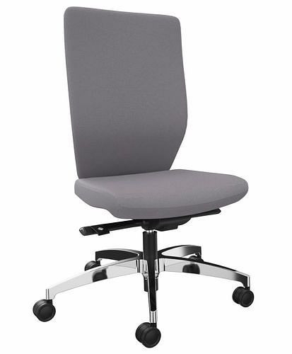 DENIOS Bürostuhl Stilo ES operator, Syncro-Quickshift-Technik, Alu-Fußkreuz, grau, 292418