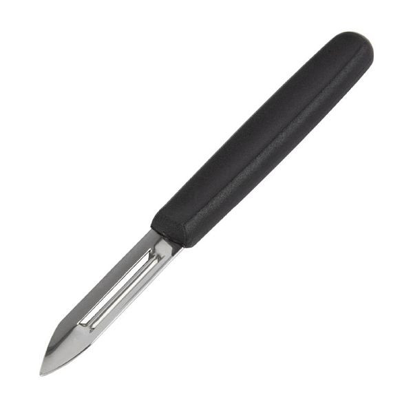 Vogue Sparschäler, doppelseitige Edelstahl-Klinge, Nylongriff, D050