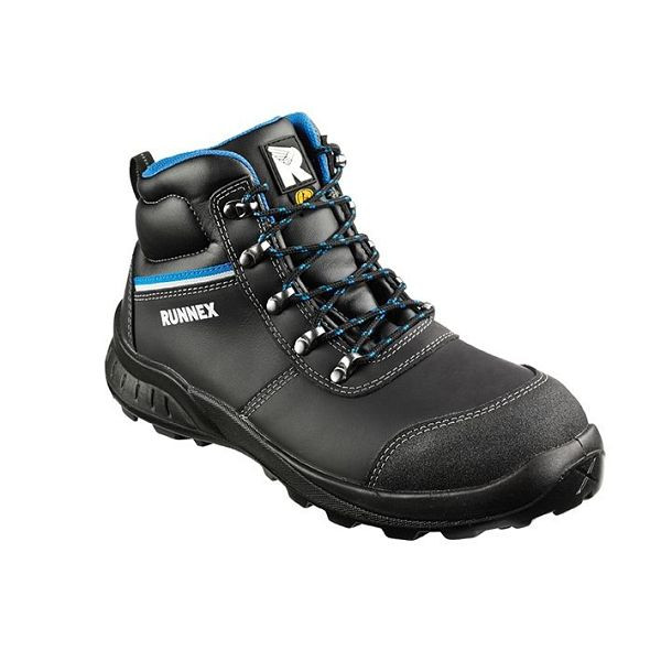 RUNNEX S3 ESD-Sicherheitsschnürstiefel TeamStar, schwarz/blau, Größe: 37, VE: 1 Paar, 5314-37