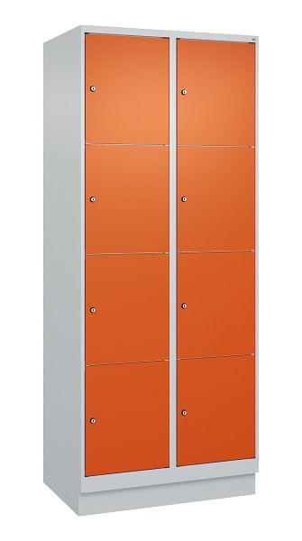 C+P Schließfachschrank Classic PLUS, Sockel, 2 Abteile mit je 4 Fächern, 1950x800x500mm, 7035/2004, 080020-224 S10018