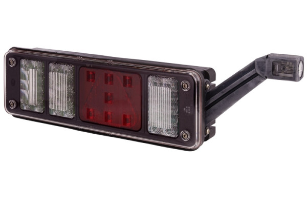 HELLA Heckleuchte, LED, 24V, Anbau/geschraubt, Lichtscheibenfarbe: glasklar, Stecker: Male, rechts, Umrisslicht, 2VP 340 966-121