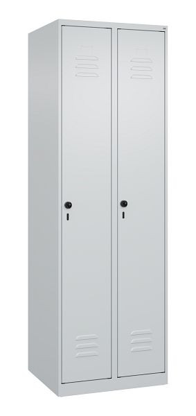 C+P Umkleidespind Classic PLUS mit Mitteltrennwand, 2 Abteile, 1850x600x500mm, 7035/7035, Drehriegel, 080000-20F S10001