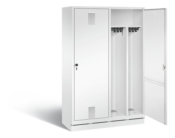 C+P Schwarz-Weiss-Spind Evolo, H1800xB1190xT500mm, Farbe: Verkehrsweiß, 48220-40 S10067