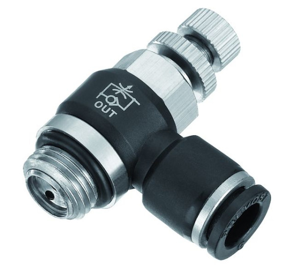 Prevost Ventil-Durchflussrichtungsregler mit zylindrischem Außengewinde - Abfluss - RPM OG, AG BSPP= G 1/4, für Schlauch mit Außen-Ø= 4 mm, RPM OG0401