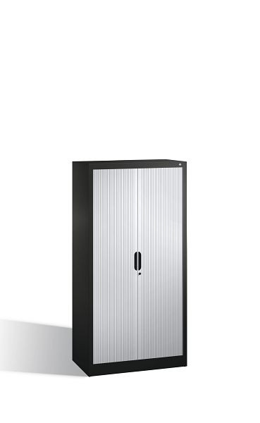 C+P Rollladenschrank Omnispace, H1660xB800xT420mm, Farbe: Schwarzgrau / Lichtgrau, Griffmulde, 4 OH, 3211-00 S10054