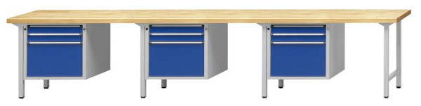 ANKE Werkbänke Kombiwerkbank, Modell 742 V, 4050 x 700 x 850 mm, RAL 7035/5010, ZBP 50 mm, 411.678