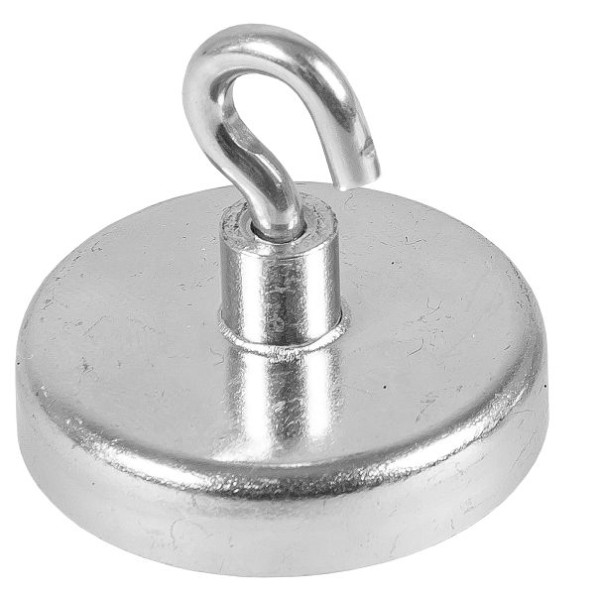 Eichner Flachgreifer mit Gewindebuchse und Haken M4, 36 x 7,7 mm, verzinkt, 100N, Hartferrit, VE: 5 Stück, 9218-04246
