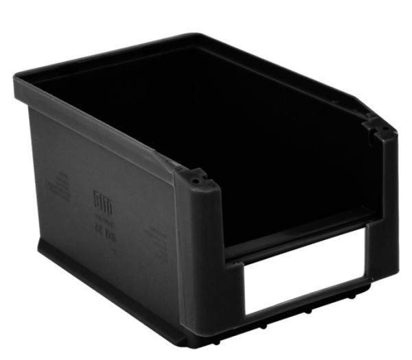 BITO Sichtlagerkasten SK2311 Eco 230x150x125, schwarz Regranulat inklusive Etikett, C0230-0129