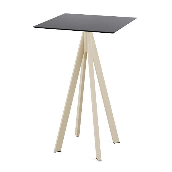 Feros Infinity Stehtisch Sand gestell + Schwarz HPL 70x70 cm, 120061077