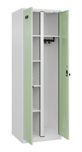 C+P Wäsche-/Garderobenspind Evolo PLUS, 2 Abteile, 1850x600x500mm, 9016/6019, Drehriegel, 049600-20 S10019