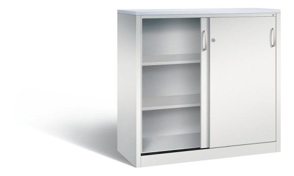 C+P Sideboard mit Schiebetüren Acurado, H1200xB1200xT500mm, Farbe: Lichtgrau, Bügelgriff, 3 OH, 2057-1200 S10287