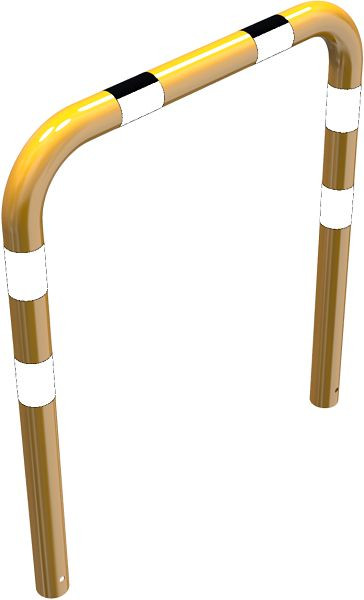 Schake Rammschutzbügel Stahlrohr Ø 76 mm gelb / schwarz, Gesamtbreite: 1000 mm, Höhe Überflur: 650 mm, zum Einbetonieren, 477_06BG