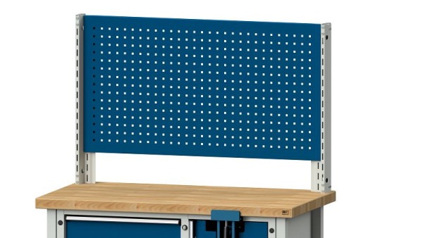 ANKE Werkbänke Grundaufbau Systemaufbau, 1250 x 107 x 800 mm, RAL 7035/5010, 1 x Lochwand Höhe 650 mm, 340.310