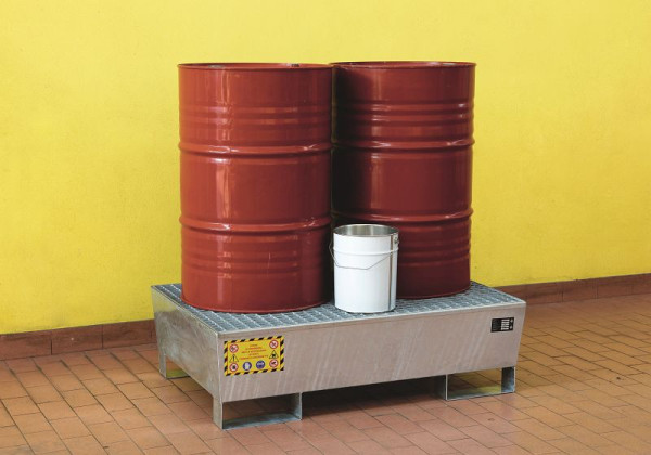 Sall Auffangwannen aus verzinktem Stahl für Fässer – ineinander stapelbar EKZ, 120 x 120 x 43 cm, EKON104HZ