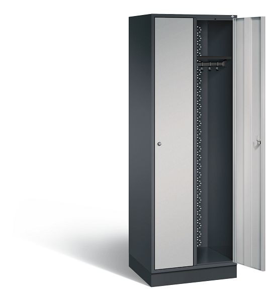 C+P Garderobenschrank Intro, H1950xB620xT490mm, Farbe: Schwarzgrau / Weißaluminium, 8170-201 S10012