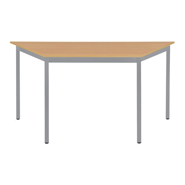 Bisley Mehrzwecktisch, Trapezförmig, Breite 1400 mm, Tiefe 700 mm, 19mm Tischstärke, 399 chrom x BC buche, MTT1407BC399