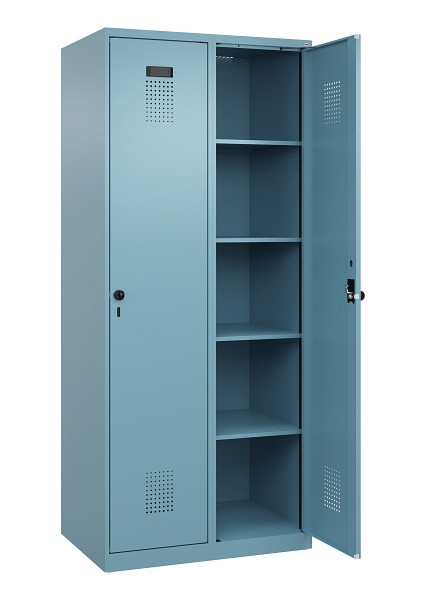 C+P Wäsche-Spind Evolo PLUS, 2 Abteile, 1850x800x500mm, 0010/0010, Verschluss Drehriegel, Ablageböden 8, 049000-22B S10021