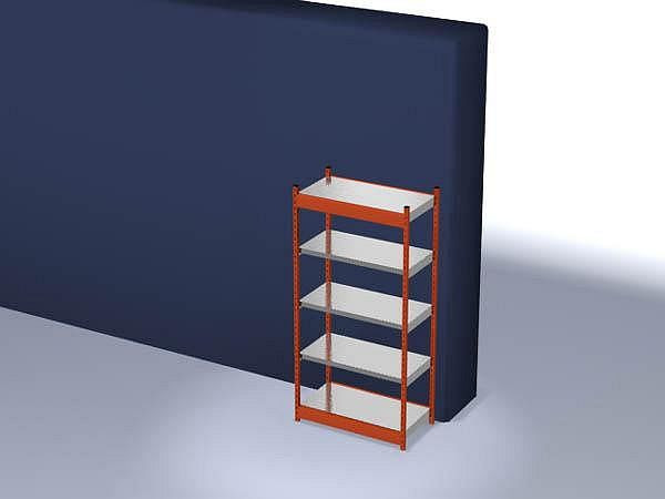 hofe Fachboden-Grundregal, 2000x500x1000 mm, 5 Fachebenen, verzinkt / RAL 2004, 200 kg Fachlast, 1600 kg Feldlast, einseitige Bedienung, ROG205010ME