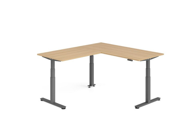 Hammerbacher Sitz-Steh-Winkeltisch 200x180cm Eiche/Graphit, VXDSMW1912/E/G