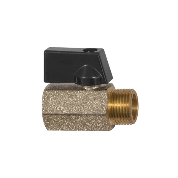 Riegler Mini-Kugelhahn »valve line«, Messing vernickelt, Drehgriff, G 1/4 IG/AG, 132419