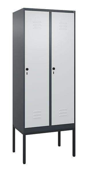 C+P Umkleidespind Classic PLUS, Gestell, 2 Abteile, 2120x800x500mm, 7016/7035, Drehriegel, 0800307-22 S10013
