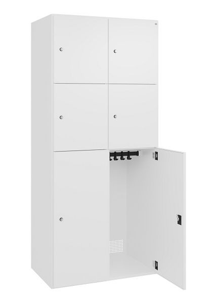 C+P Stahl-Schließfachschrank FlexOffice Prefino, 2 Abteile, H1850B800T525 mm, Weiß, 46080-227070 S10006