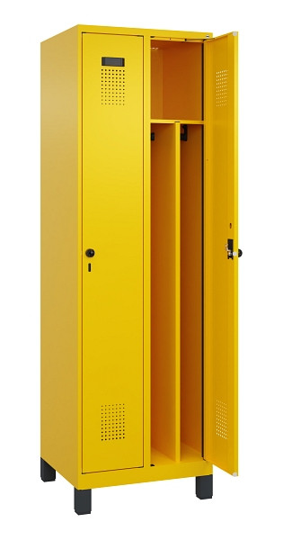 C+P Spind Evolo PLUS, mit Füßen, 2 Abteile, 1950x600x500mm, 1023/1023, Verschluss Drehriegel, 049010-20F S10022