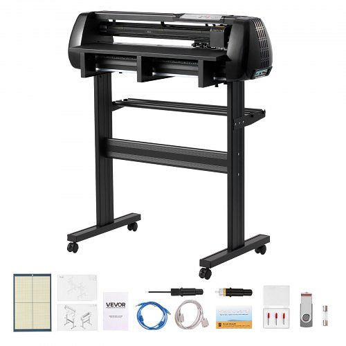 VEVOR Vinylschneidemaschine 72 cm Zufuhrbreite, Doppelklingen, LED-Anzeige, Vinyl-Schneideplotter-Set, Signmaster-Software, SDLSKZJDPB72J421M001V2