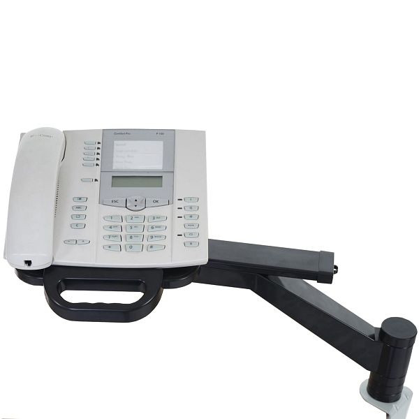 Mendler Telefonarm T555, Telefonhalter Telefonschwenkarm Tischhalterung, schwarz, 45689