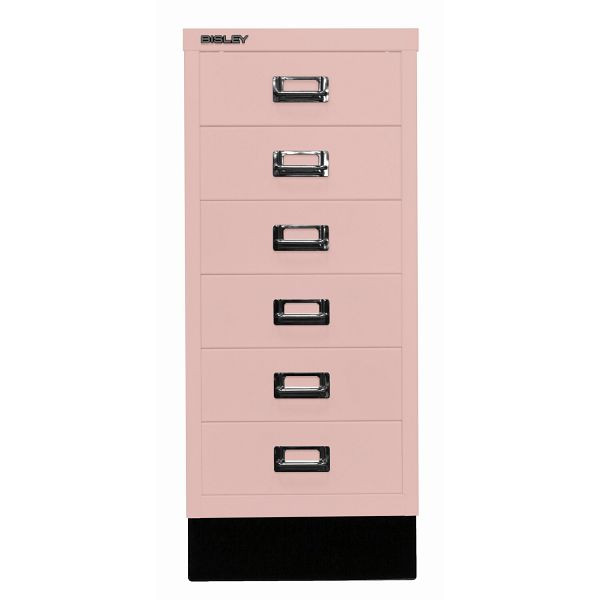 Bisley MultiDrawer™, Inkl. Sockel, DIN A4, 6 Schubladen, 620 pastellpink, L296S620