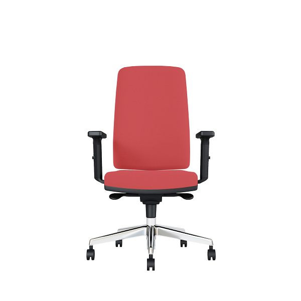 Bisley Bürodrehstuhl Stone, Tiefenverstellbarer Sitz, Mit Armlehnen, Aluminiumfußkreuz, MR6231 super red, STONETALMR6231