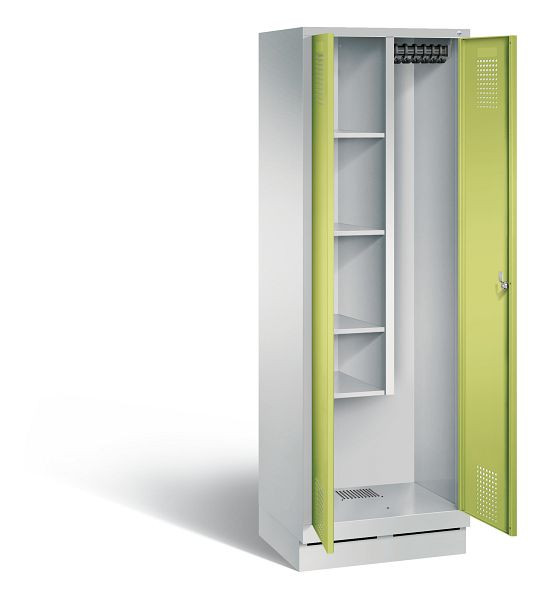 C+P Putzmittel-Spind Evolo, H1800xB610xT500mm, Farbe: Lichtgrau / Viridingrün, 48120-00 S10165