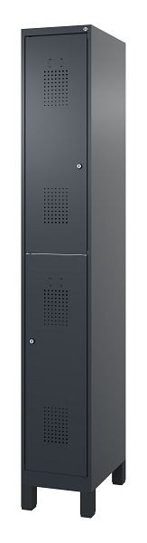 C+P Doppelstöckiger Feuerwehrspind, Modell FLEXO, H1850B300T500 mm, Anthrazit, Füße, 0493015-10LR S10004
