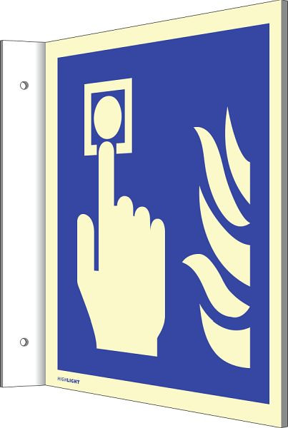 Moedel Fahnenschild Hausalarm Brandmelder, Aluminium, langnachleuchtend, 160-mcd, 148x148 mm, 106007