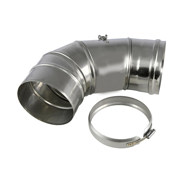 Solarbayer Rauchrohrbogen VA 200 - 90°, inkl. Klemmband, 530022400