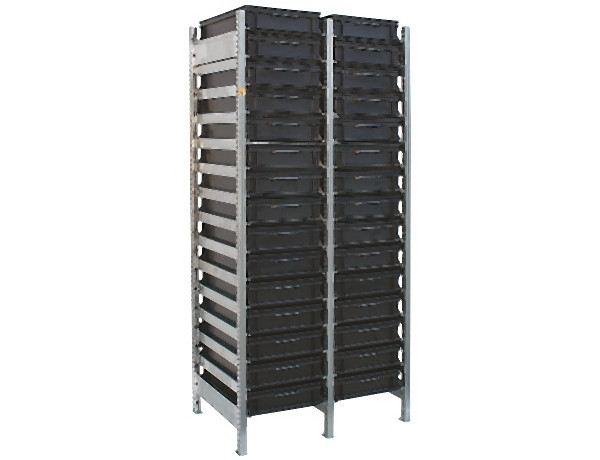 Tixit EURO-Behälterregal leitfähig mit ESD-Behälter, Grundregal, 11 Behälter, 400 x 300 x 170, 106436