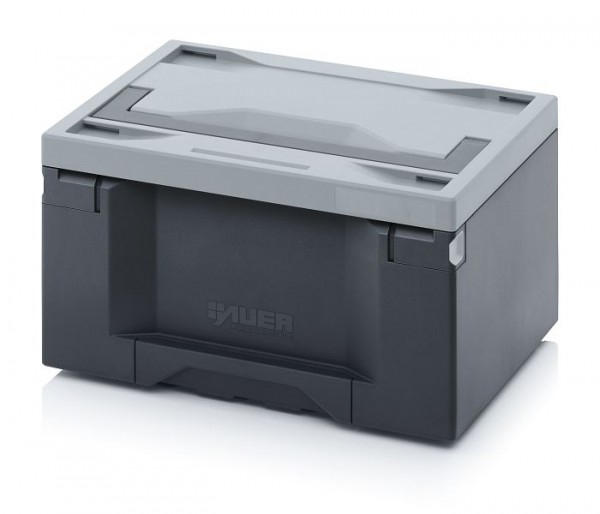 Auer Toolboxen Pro, 40 x 30 x 23 cm, Box dunkelgrau, Deckel hellgrau, TB 4322 F4