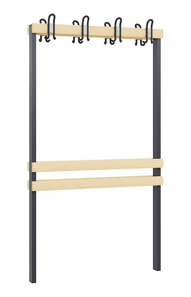 C+P Garderobenteil 2-seitig, H1650xB1000 mm, Schwarzgrau, 8050-712 S10000